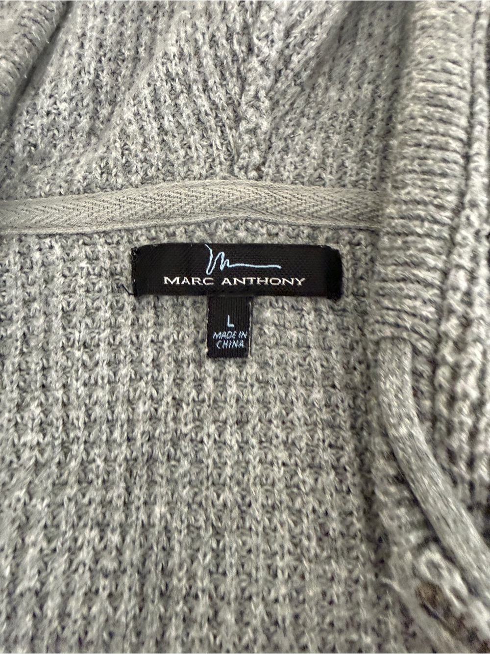 Marc Anthony Men's Gray Zip-Up Knit Sweater - Picture 2 of 3